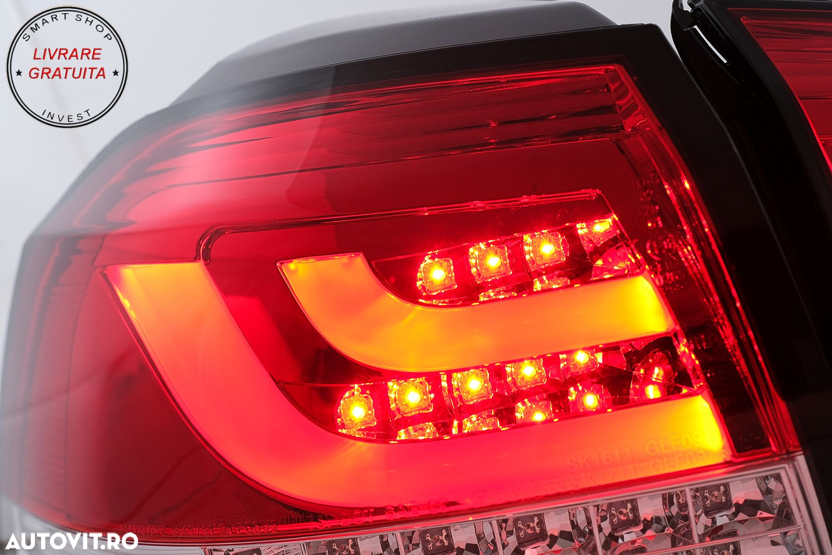 Stopuri LED VW Golf 6 VI Hatchback (2008-2013) Rosu Clar- livrare gratuita - 7