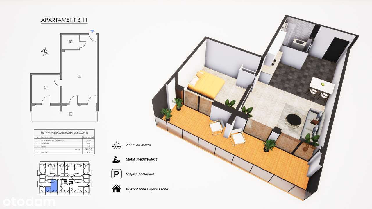 Funkcjonalne apartamenty z widokiem na morze!-5