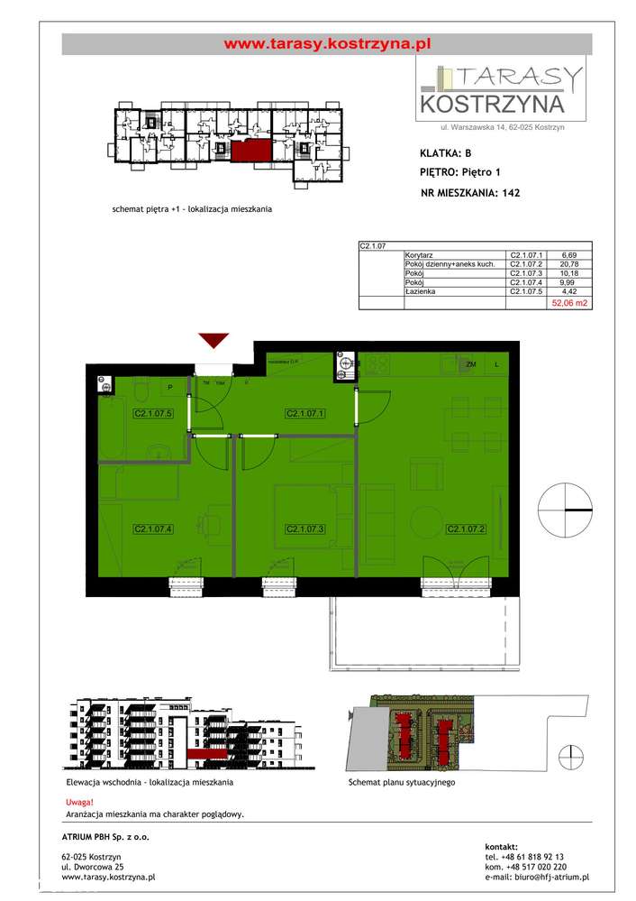 Tarasy Kostrzyna | mieszkanie 3-pok. | 142 - Pełny obrazek: 2/8