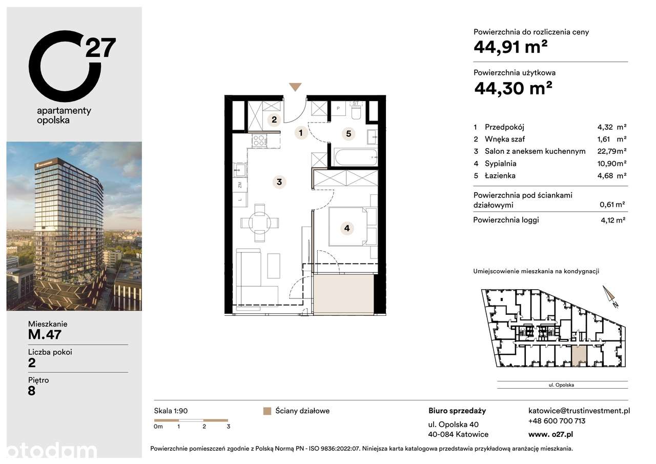 2-pokojowe mieszkanie 44m2 + loggia Bez Prowizji - Pełny obrazek: 2/10