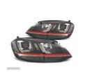 FAROIS FRONTAIS PARA VOLKSWAGEN VW GOLF 7 GTI LUZ DIURNA FUNDO PRETO VERMELHO - 1