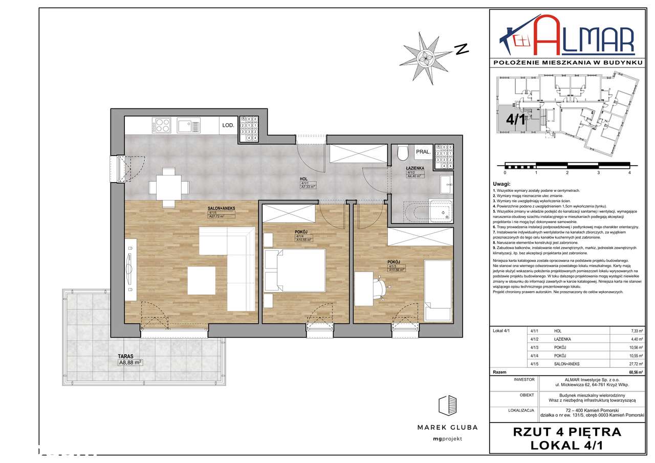 Kamień Pomorski -  ul. Wojska Polskiego 11 - Apartament 4/1 (29) - Pełny obrazek: 2/14