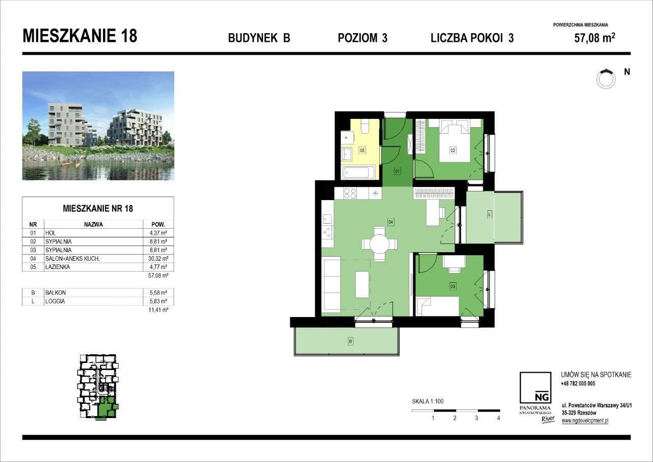 PREMIERA | 3 pokoje| PK River| NG Development - Pełny obrazek: 2/7