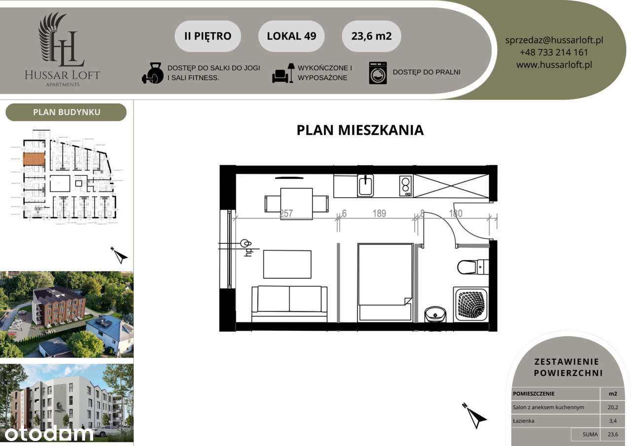 1-pokojowe mieszkanie 23m2 Bez Pośredników - Pełny obrazek: 3/5