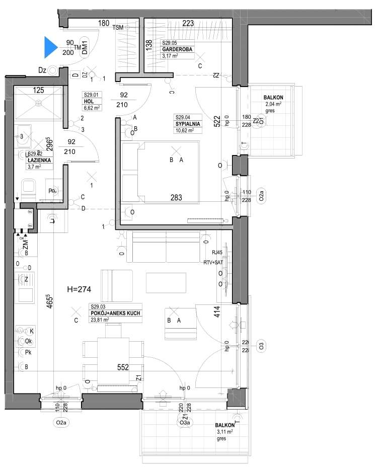 Mieszkanie 2-pokojowe  49,54 m² | Balkony | Nowe 2025 | Ożarów | Garaż - Pełny obrazek: 4/5