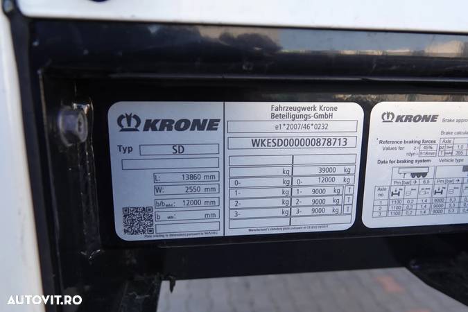 Krone cortina / STANDARD / AXIE LIFTATOR / ACOPERIT LIFTATOR / SAF / 2019 - 25