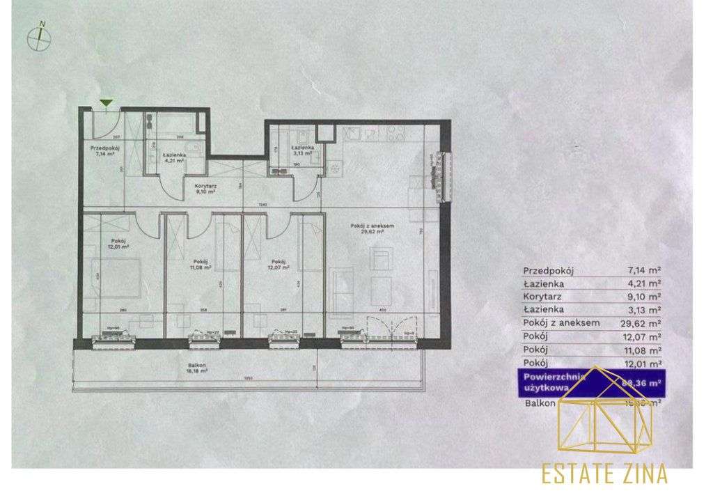 Sprzedam/4pokoje/ul.Walerego Sławka7/Bona/89m2-17