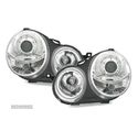 FARÓIS FRONTAIS ANGEL EYES PARA VOLKSWAGEN VW POLO 9N 01-05 FUNDO CROMADO - 1