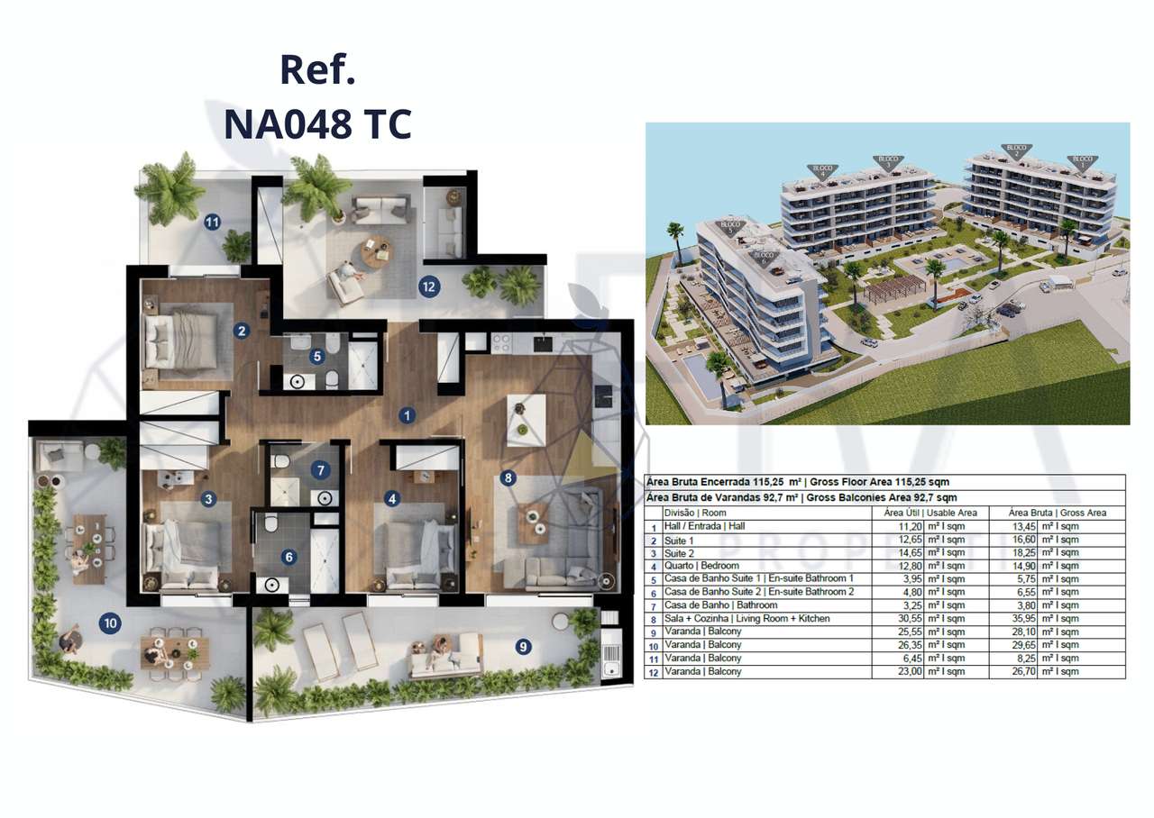 T3 COM 208m2 e BOX PARA 2 VIATURAS NO HORUS RESIDENCE - PRAIA DA ROCHA - Grande imagem: 4/41