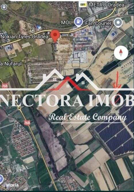 NECTORA IMOB-Teren 11.000 mp, Zona Fabrica Nokian, Extravilan 50x200m - Imagine principală: 2/3