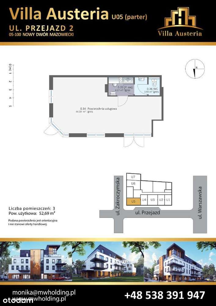 Lokal usługowy U05 SPRZEDAŻ LUB WYNAJEM ul. Przejazd 2 -52,69 m2 - Pełny obrazek: 2/12
