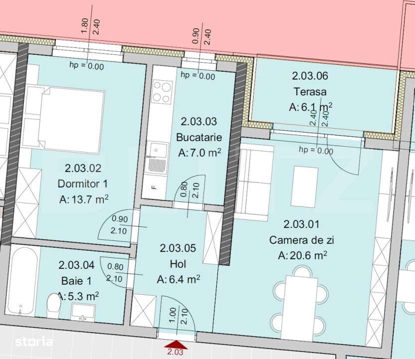 Apartament 2 camere 53 mp, Constructie Noua, Zona The Office - Imagine principală: 2/5