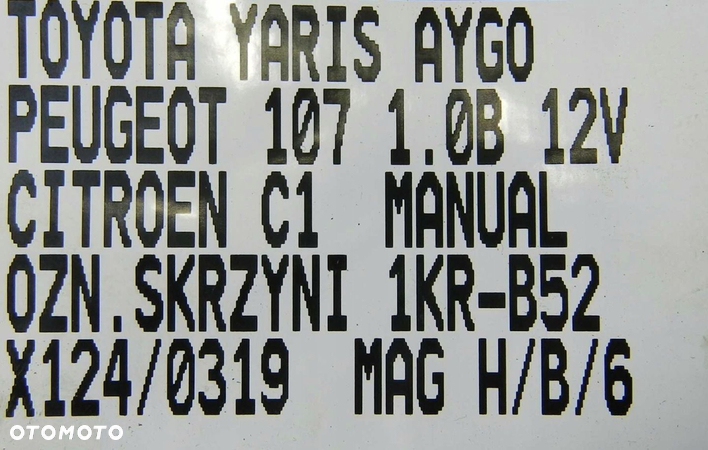 SKRZYNIA 1KR-B52 20TT010 PEUGEOT CITROEN TOYOTA - 8