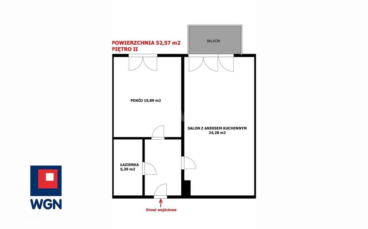 Mieszkanie, 52,57 m², Legnica-1