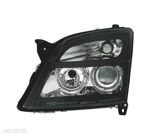 FARÓIS FRONTAIS ANGEL EYES PARA OPEL VECTRA C 02-05 E OPEL SIGNUM 03-05 PRETO - 2