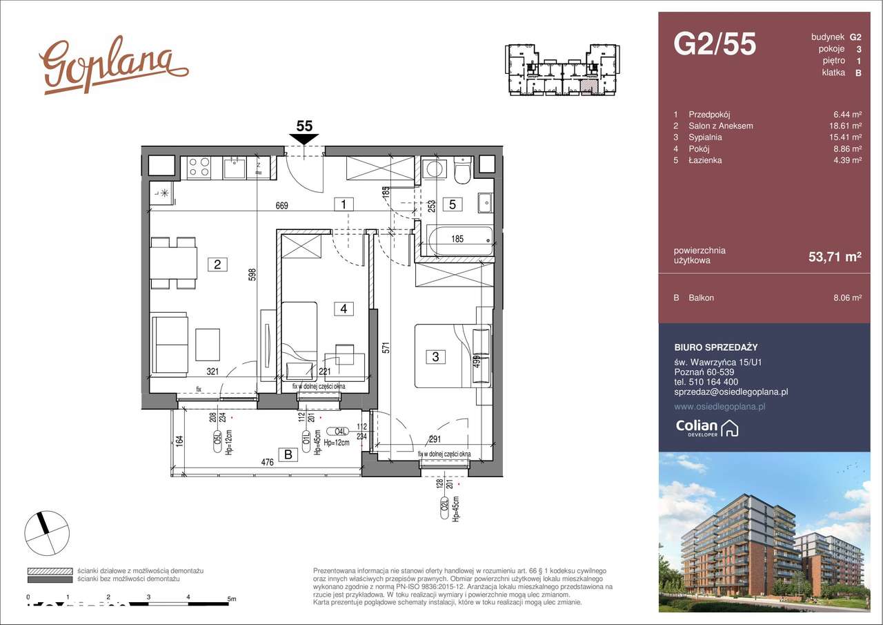 Osiedle Goplana | mieszkanie 3-pok. | G2/55 - Pełny obrazek: 2/7