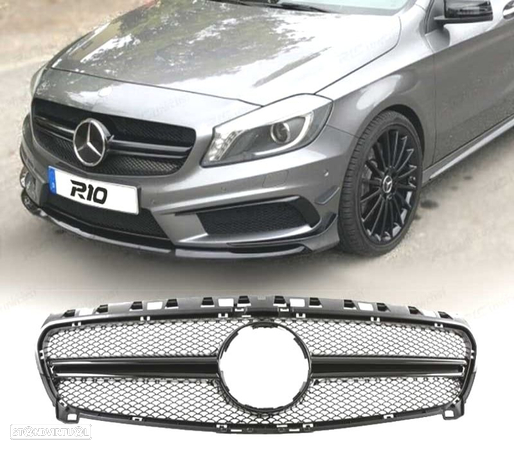 GRELHA FRONTAL PARA MERCEDES W176 AMG A45 LOOK 12-15 PRETO - 4