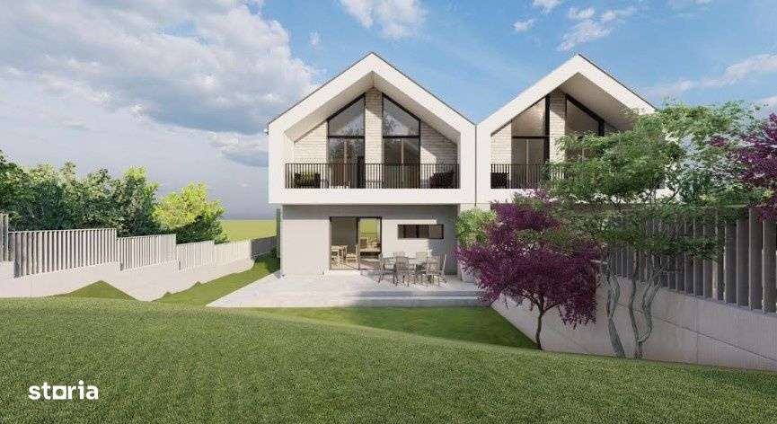 Teren autorizat pt. casa cuplata, 722 mp, front  20 ml, Campenesti-2