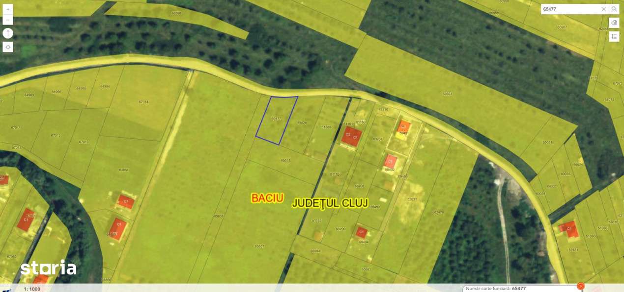 Teren intravilan de constructii, Baciu, 761 mp., 56.900 Eur! - Imagine principală: 1/4