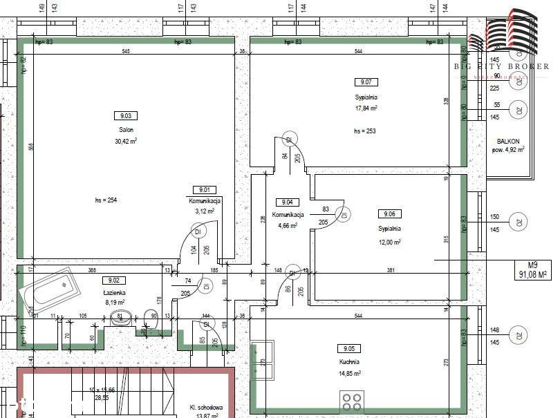 Przestronne mieszkanie, około 91 m2 na sprzedaż-13