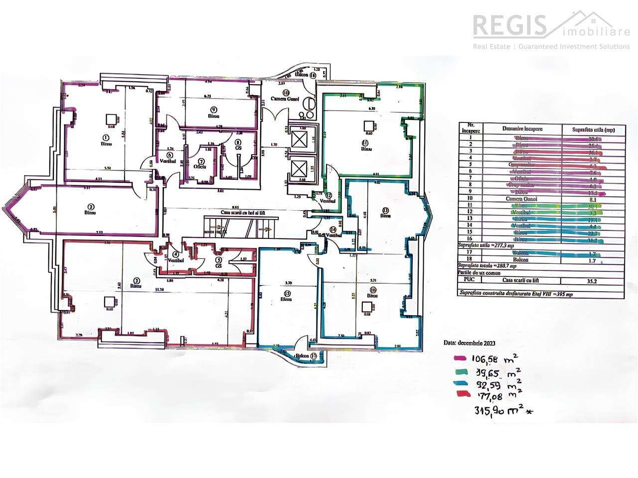 Etaje Renovate in Centrul Civic pentru Birouri - Imagine principală: 2/15