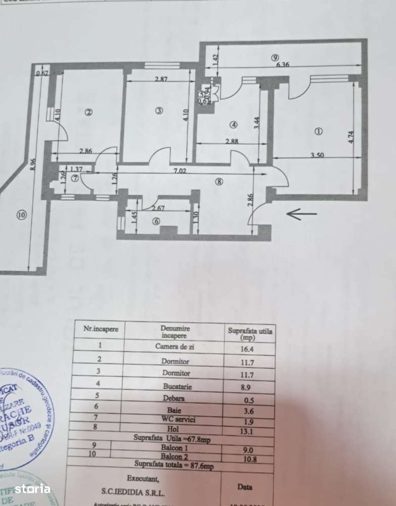 3 camere 88mp Etaj 1 Calea Galați-7