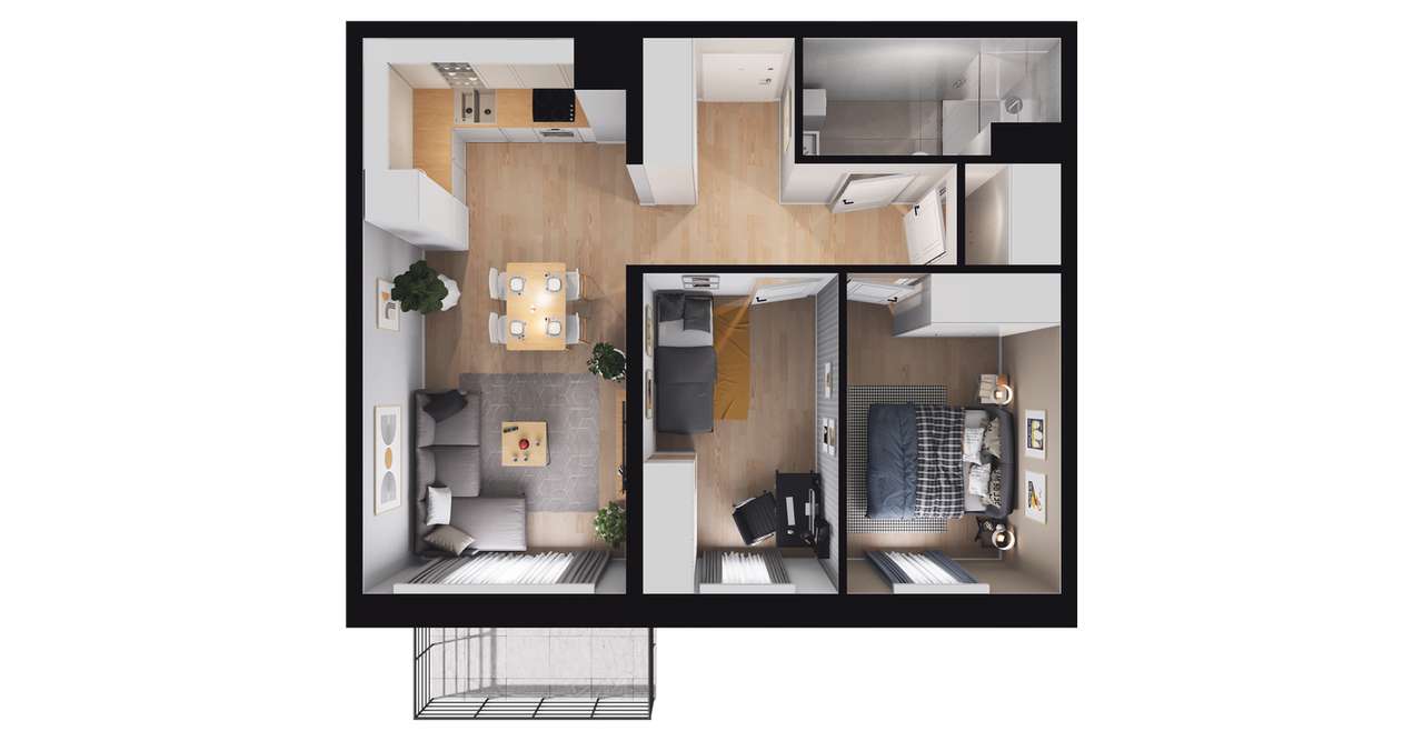 Mysłowice, Kwiatowa  | mieszkanie 3-pok. | A 1.01 - Pełny obrazek: 3/9