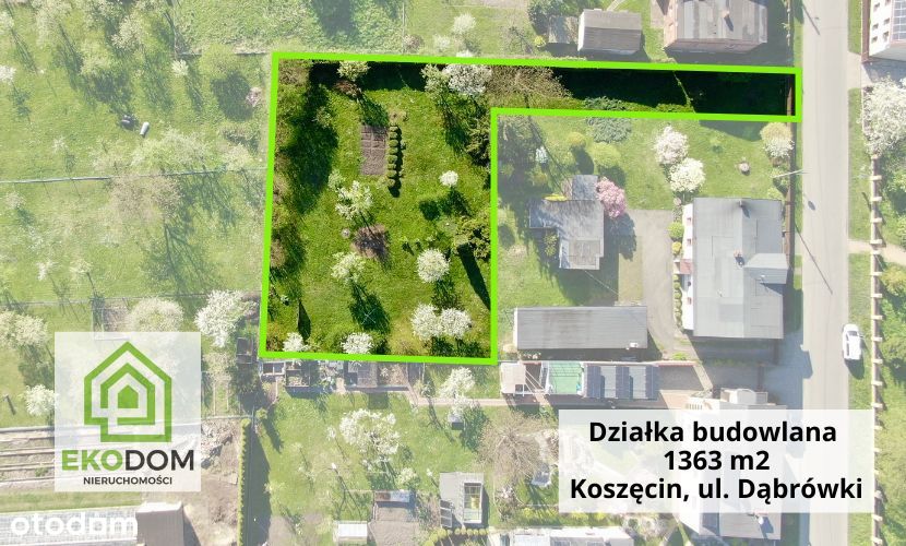 Działka budowlana 1363m2 na przeciwko parku