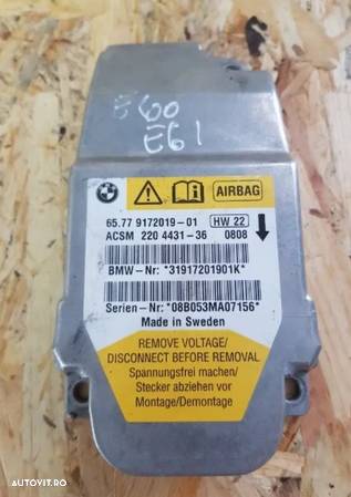 Calculator Modul Airbag Bmw Seria 5 E60 E61 Cod 9172019 - 1