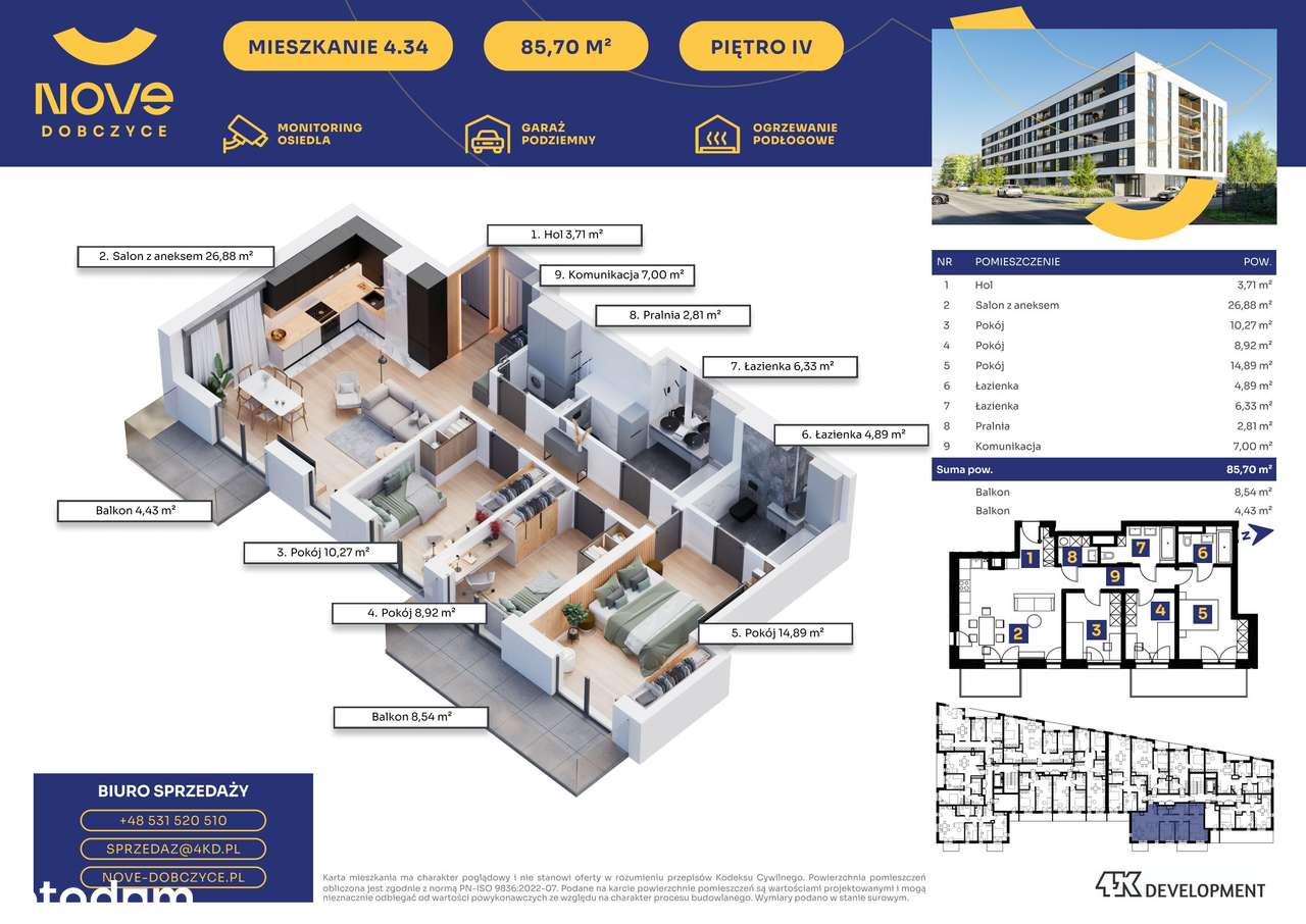 Nove Dobczyce | mieszkanie 4-pok. | 34 - Pełny obrazek: 2/7
