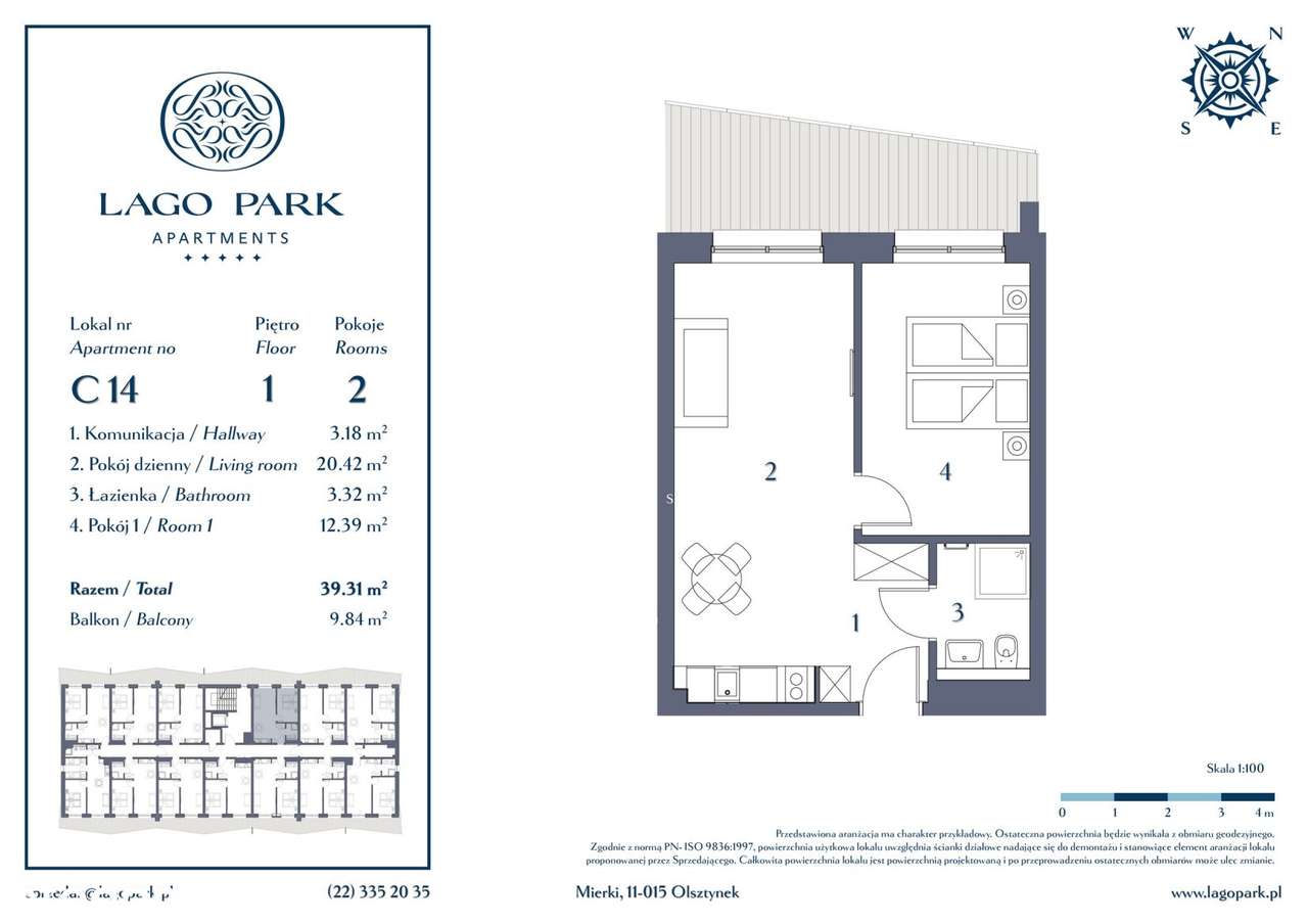 Lago Park Apartments | mieszkanie 2-pok. | C14 - Pełny obrazek: 2/7