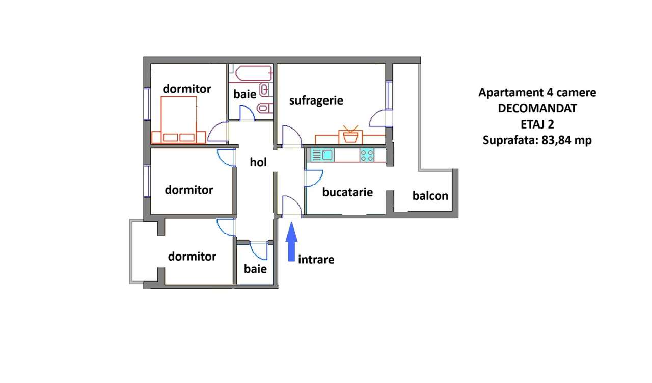 Apartament 4 camere, strada Victoriei - ETAJ 2 - Imagine principală: 2/12