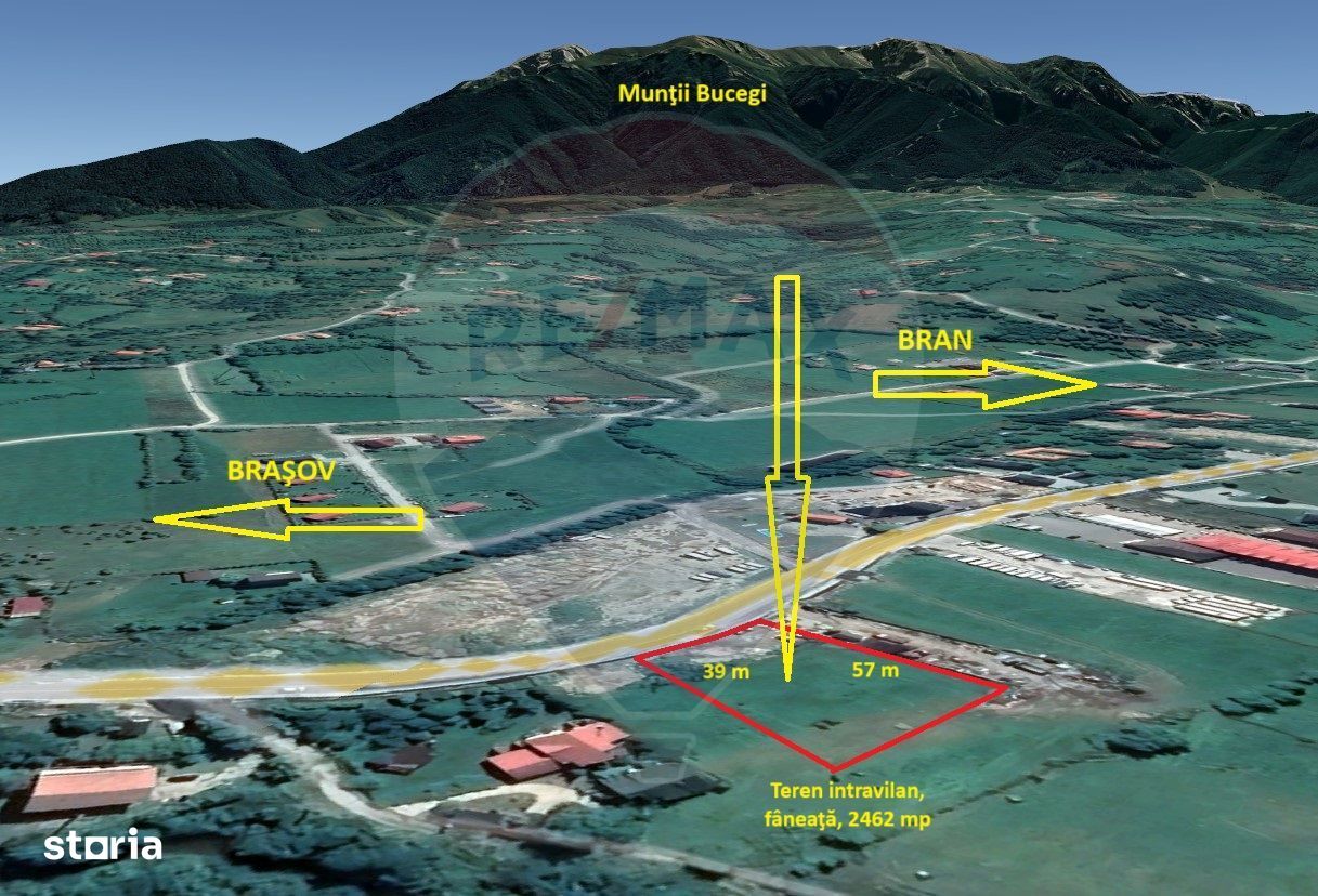 Teren intravilan, 2462 mp, Bran, DN 73