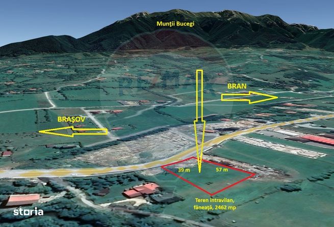 Teren intravilan, 2462 mp, Bran, DN 73
