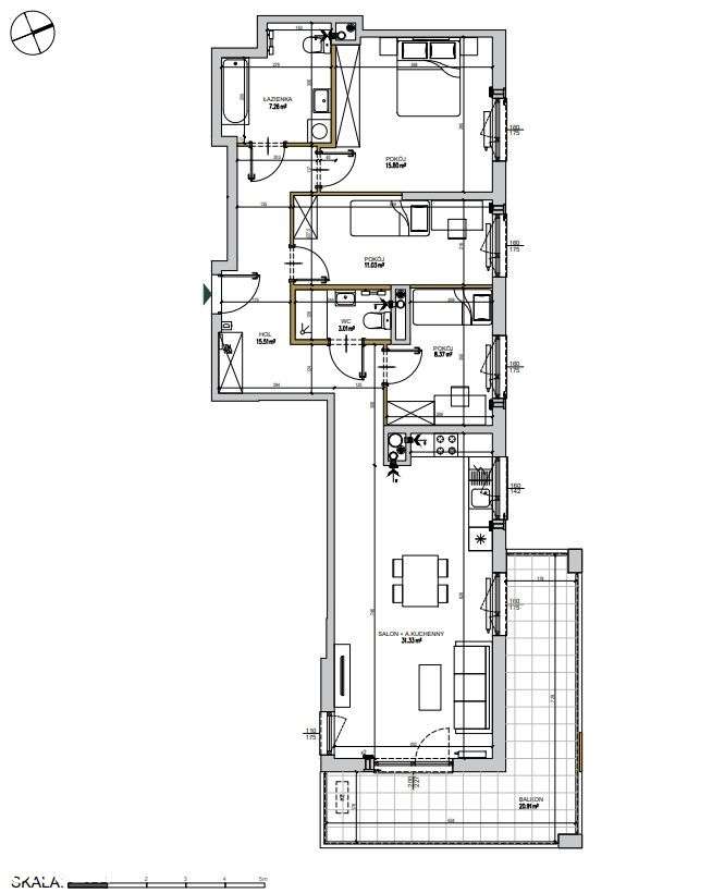 ✅Salon 31,33 m² Balkon 20,91 ✅Bez Prowizji i Pcc – pohled 5