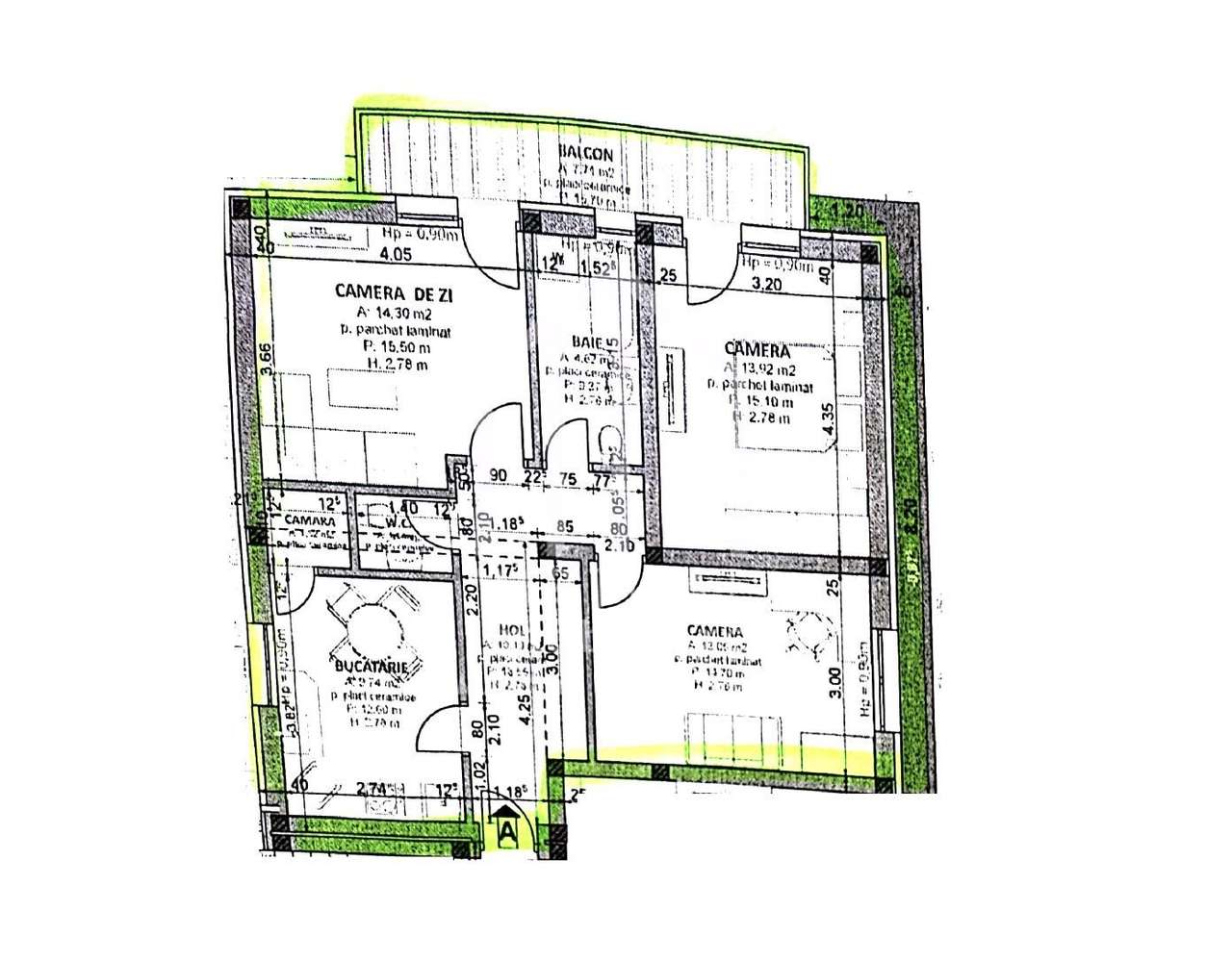 Apartament cu 3 camere, 70mp utili + balcon, loc de parcare privat - Imagine principală: 4/16