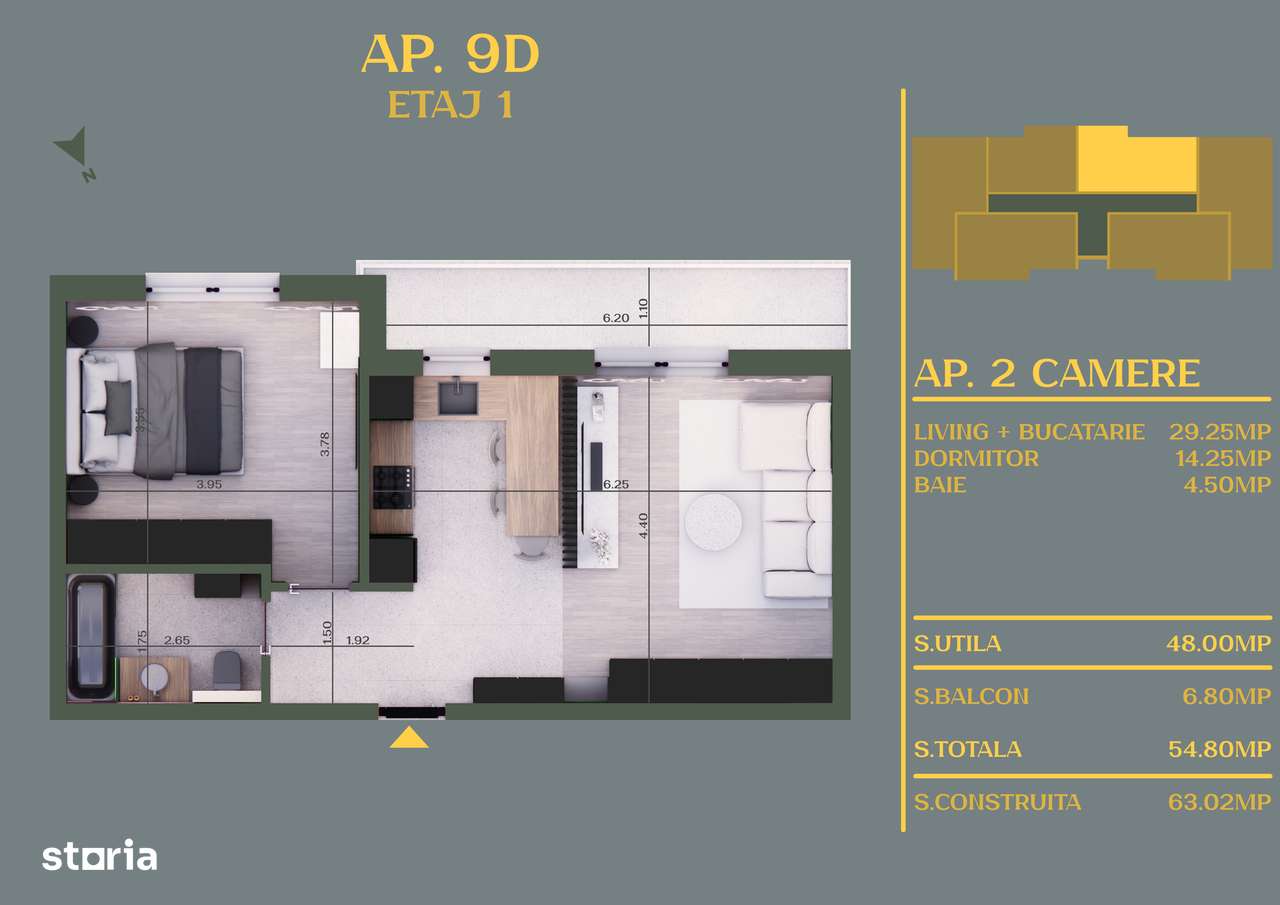 Apartament cu 2 camere, acces facil metrou Tudor Arghezi, Vidra, Ilfov - Imagine principală: 5/22