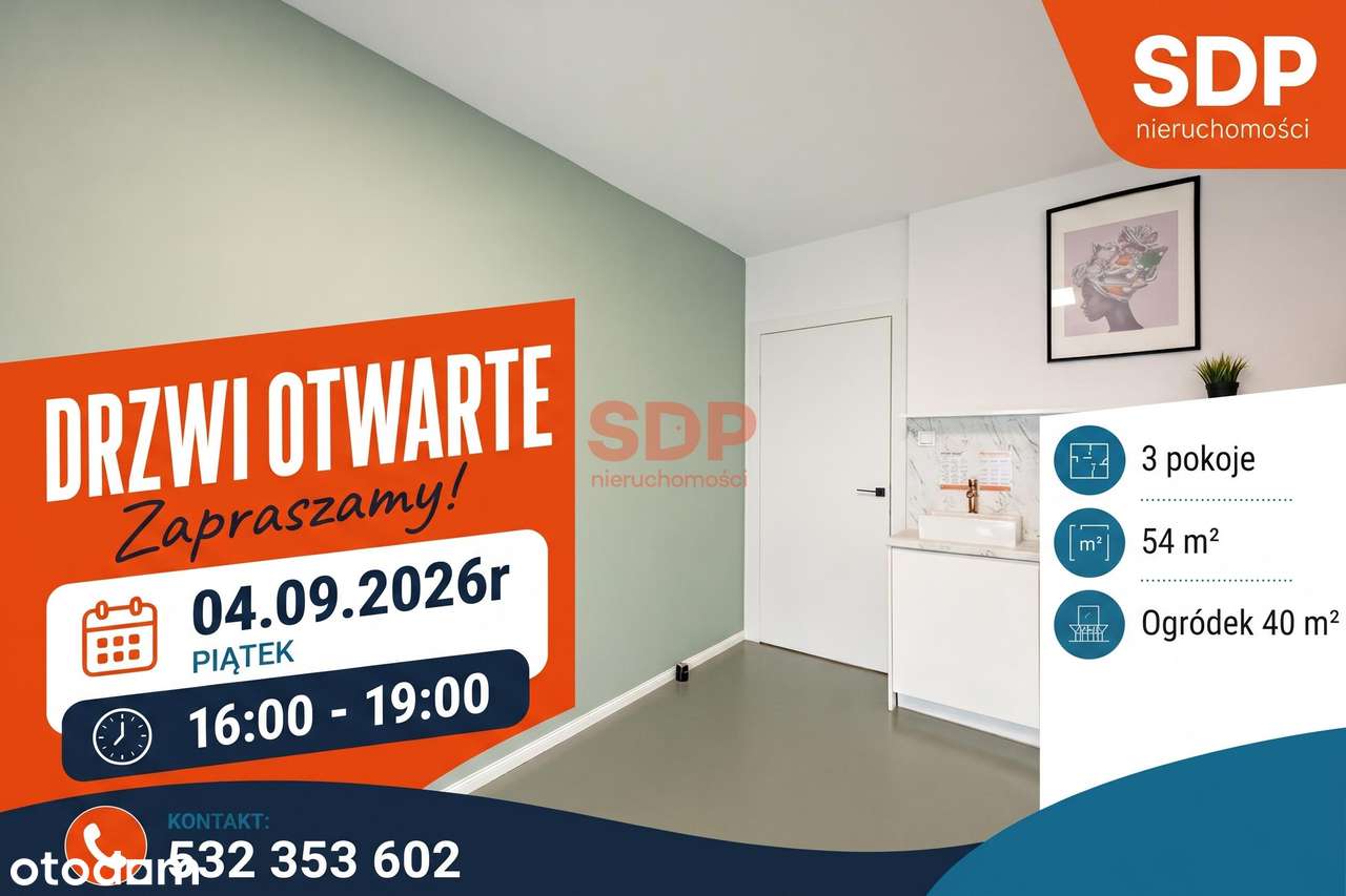 Mieszkanie, 3 pok. – Drzwi Otwarte 04.09.2026 r, godzina 16-19. 3 pokoje z ogordem.