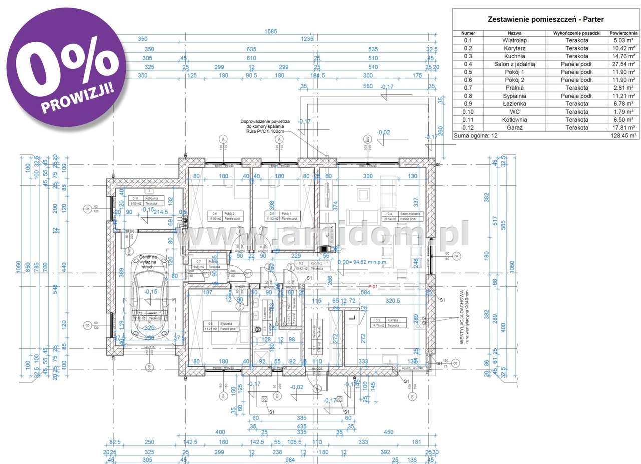 Komfortowy,parterowy dom położony na dużej działc - Pełny obrazek: 5/20