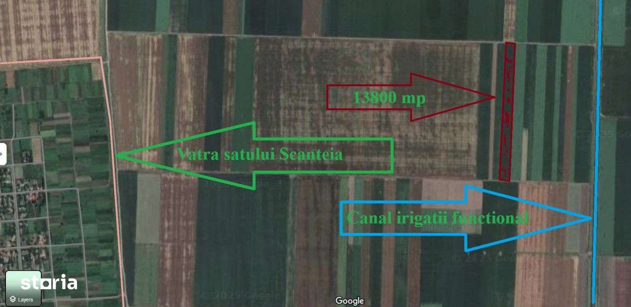 Teren arabil (13800 mp) situat la 350 de metri de canal de irigatii fu-0