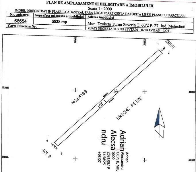 Dezmembrez teren - minim 500 mp - front 10 m - centura DT Severin - Imagine principală: 4/6