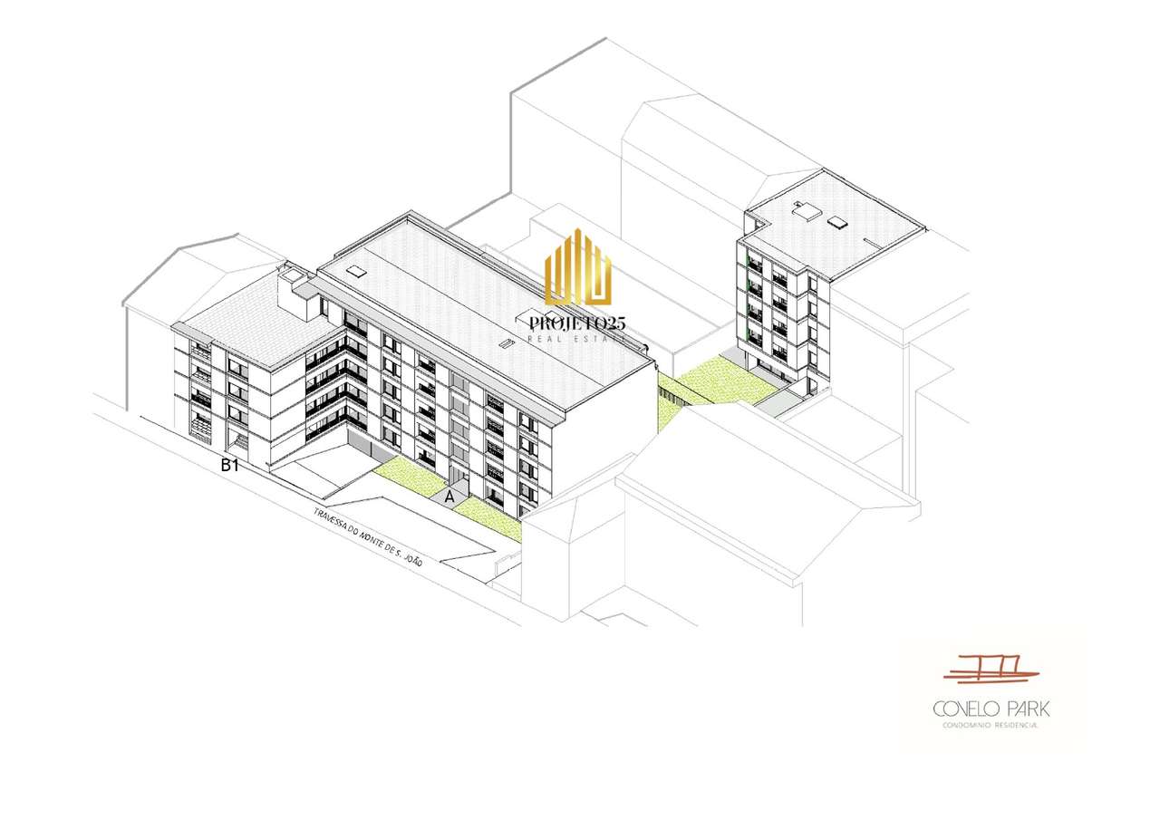 T1 NOVO em Condº Fechado, Jardim privativo, zona Faria de Guimarães. - Grande imagem: 2/13