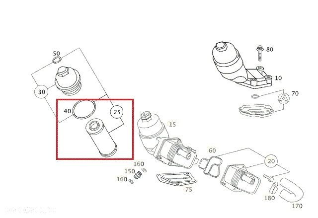 MERCEDES W169 W245 Filtr oleju OE - 5