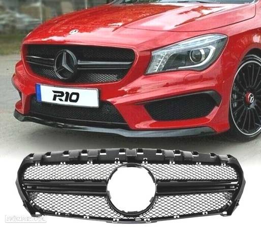 GRELHA FRONTAL LOOK AMG PARA MERCEDES CLA W117 2013-2016 GLOSSY PRETO BRILHO - 1