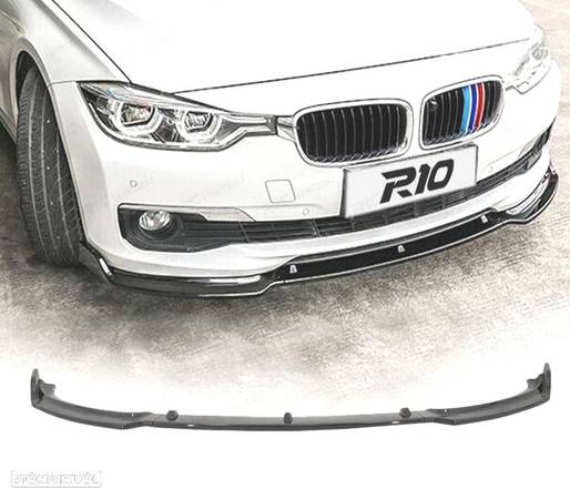 SPOILER LIP FRONTAL PARA BMW F30 F31 11-18 SEDÁN TOURING ABS PRETO BRILHANTE - 1