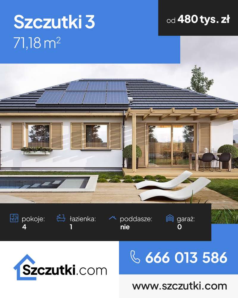 Dom na sprzedaż, 4 pokoje, 72 m², Żołędowo