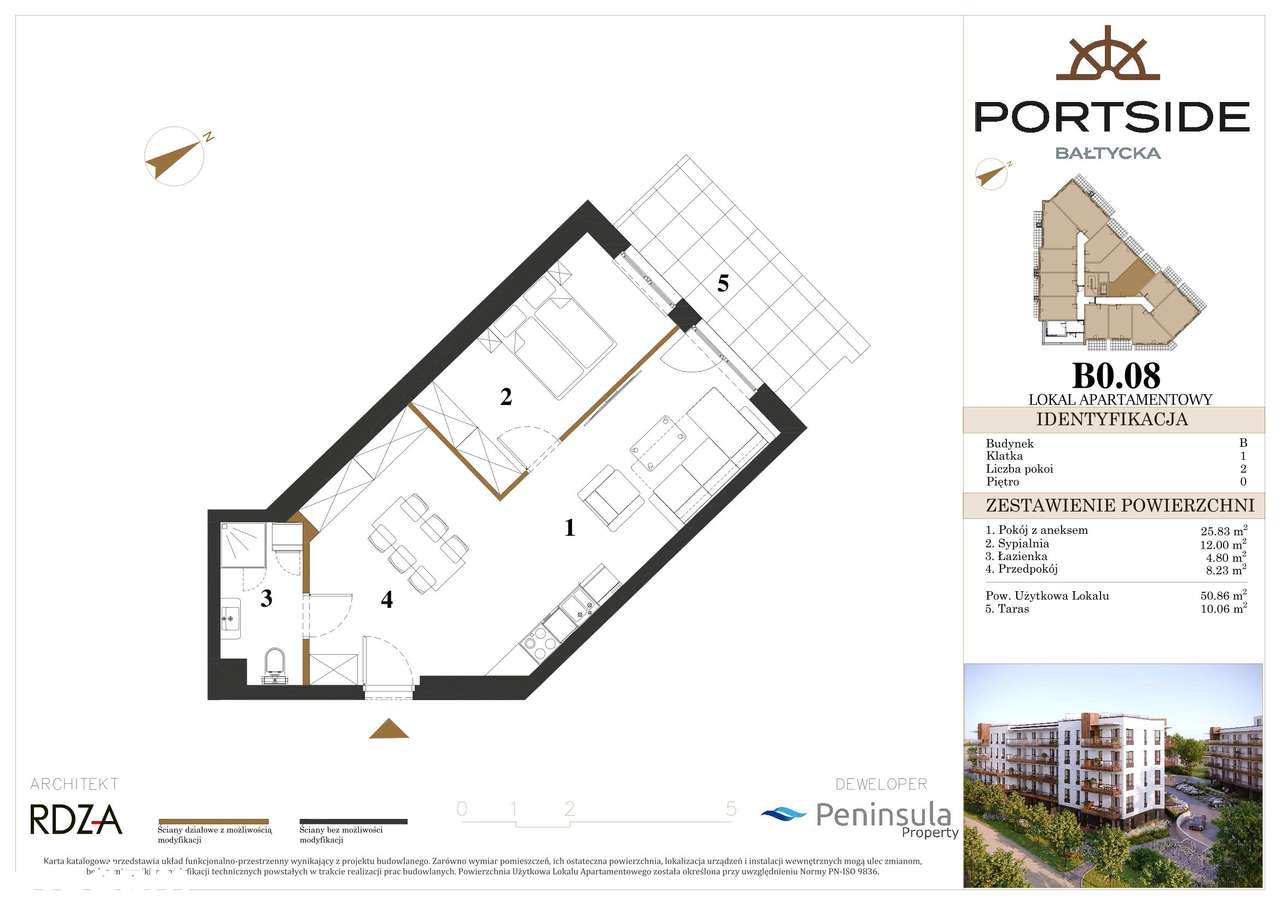 2-pokojowe mieszkanie 50m2 + ogródek - Pełny obrazek: 2/7
