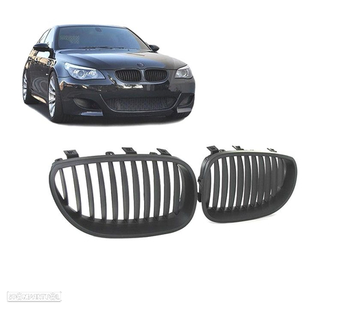 GRELHAS FRONTAIS TIPO M5 PARA BMW E60 E61 03-10 PRETO FOSCO - 4