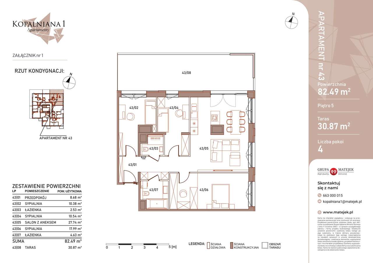 Kopalniana 1 | apartament 4-pok. | 43 - Pełny obrazek: 2/7