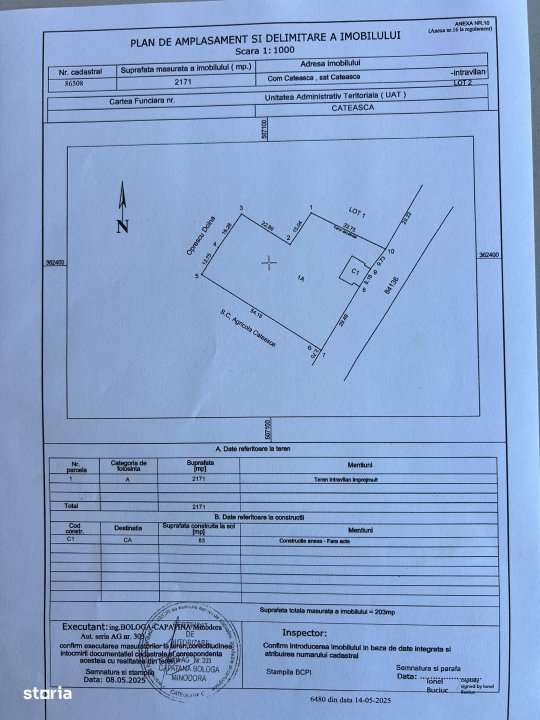 Teren intravilan 2171 mp Cateasca Arges, deschidere 49 ml - Imagine principală: 3/3